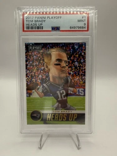 Panini 2017 Playoff Tom Brady Heads Up #1 New England Patriots PSA Mint 9