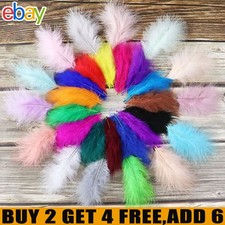 100 Solid Coloured Feathers - Mixed Sizes - Art, Craft, Bubble Balloon - Feather