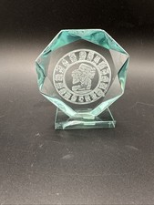 Crystal Glass Paperweight Mexico Mayan Zodiac Calendar 3D Laser Etched
