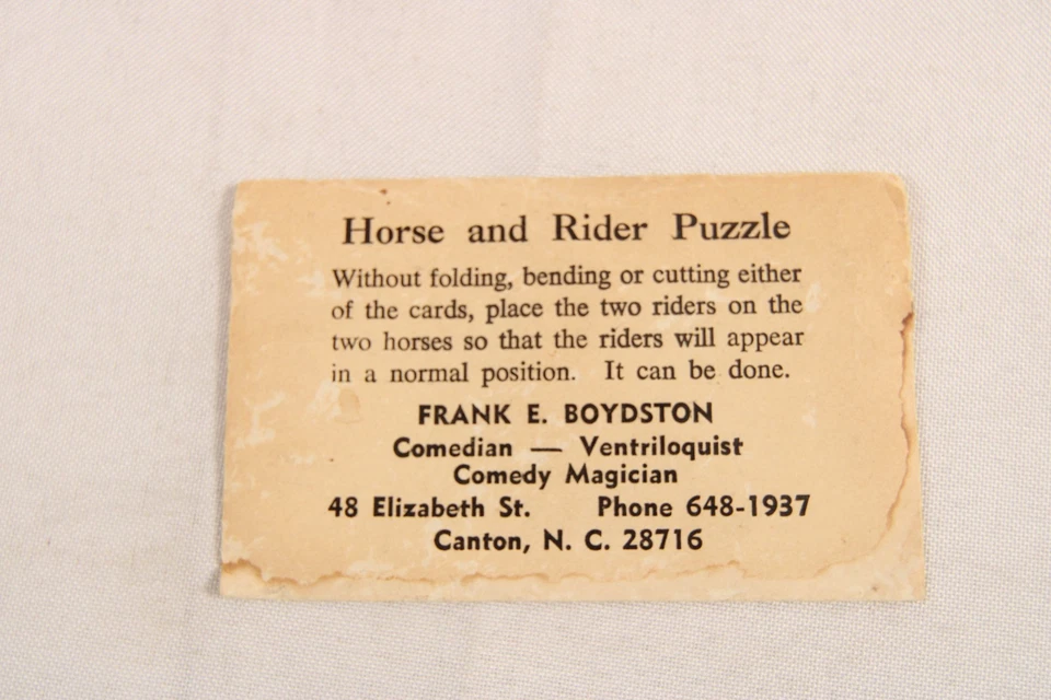 Antique Magician Puzzle Horse and Rider Paper Puzzle Excellent Condition - Image 2 of 3