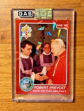 2025 GAS Pope Leo XIV Meets Pope John Paul II Rookie Card RC Robert Prevost /100