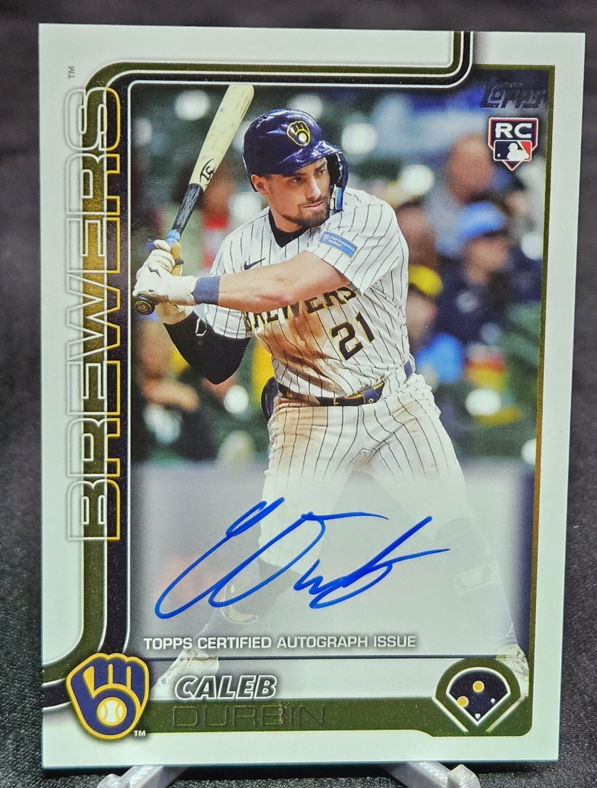 2025 Topps Update Caleb Durbin (RC) Real Ones Auto #US170 Brewers
