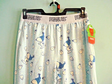 Peanuts SnoopyAND Snowman BLUE Pajama Pants Sz LARGE  THE CUTEST EVER NWT