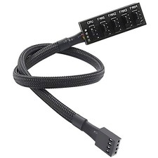 PWM Fan Hub, PC CPU Cooling 4 PIN/3PIN Power Fan Extension Cable Hub Splitter...