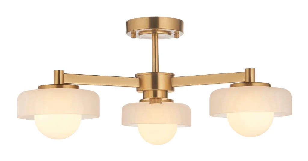 Ceiling Light Brass Boss 3 Brushed Aged Endon 120631