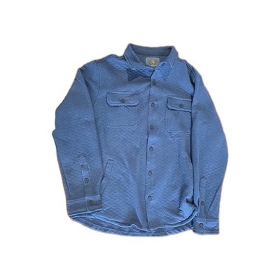 Cloudveil Quilted Knit Shirt Jacket Blue Size Large Mens