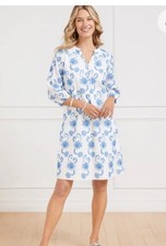 Talbots DANCING EYELET PUFF SLEEVE DRESS Size 8 Petite