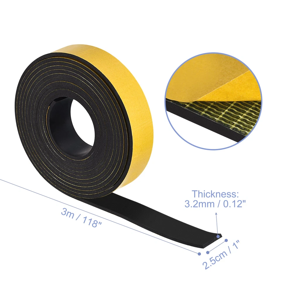 Adesivo Neoprene Gomma Strisce Foglio 1" Largox118" Lungox0,12" Spessa 1pz - Immagine 2 di 4