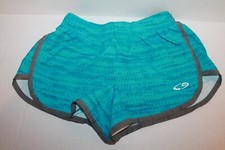 Champion Girl's Size S 6-6X Aqua Blue Athletic Running Shorts with Panty Liner