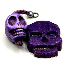 Purple skeleton two-pack 3D charm 2D skull - small - Halloween
