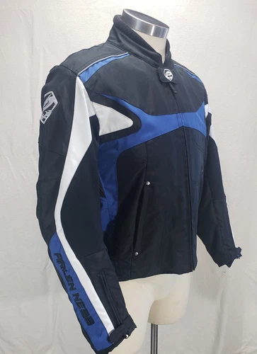 ARLEN NESS Men's Motorcycle Jacket Size L Large Blue Black image 3
