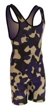 Matman Funky Camo Wrestling Singlet - Purple/Black/Vegas