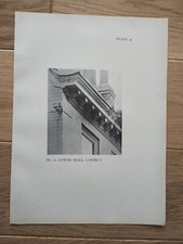 Cornice at 21 Lower Mall, Hammersmith, London - Antique Print - 1915