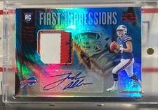 2018 PANINI ILLUSIONS JOSH ALLEN, #119, ROOKIE, AUTO, 3 COLOR PATCH, RED, #45/50