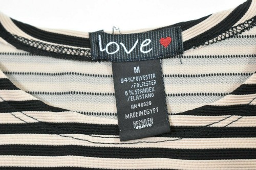 Girl's Love Tan & Black Sleeveless Striped Shirt Size M NWOT - Picture 7 of 7