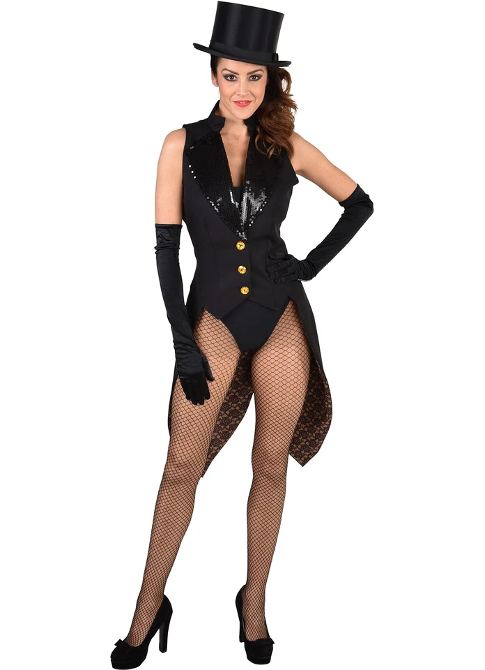 Abrigos traseros burlescos de cabaret de lujo / chaquetas de exhibición - ribete de lentejuelas, XS-XXL Foto 2 de 3