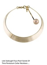 LELE SADOUGHI Faux Pearl Sands Of Time Pendulum Collar NECKLACE  RV  290