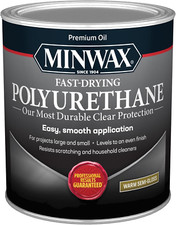 Minwax Fast Drying Polyurethane Protective Wood Finish, Clear Semi-Gloss, 1 Quar