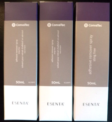 LOT 3pkgs ConvaTec ESENTA 50ml Adhesive Remover Spray Sting Free 423289 Exp 2029