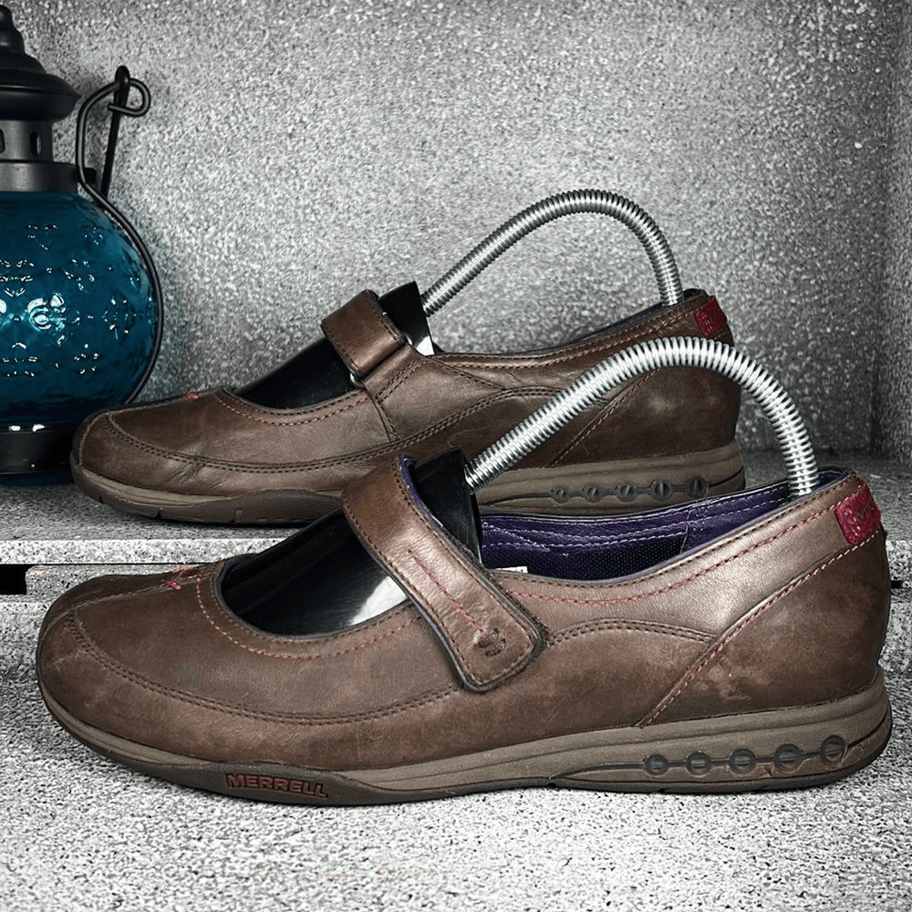 Scarpe sandali Merrell Allure Expresso Mary Jane in pelle marrone misura 8 5