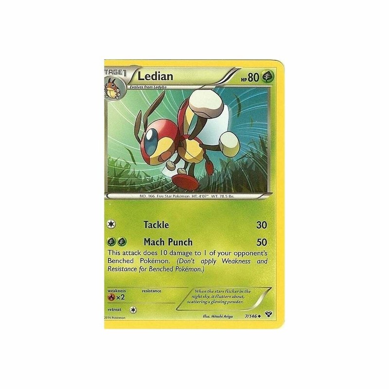 7/146 Ledian Uncommon Card: Pokemon Trading Card Game XY-01 Base Set