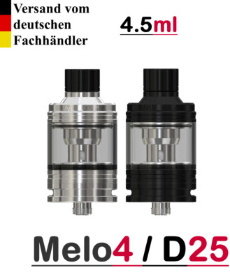 Eleaf  MELO 4 D25 Verdampfer Tank Volume 4.5 ml Melo4 Black and Silver 