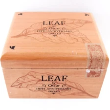 Leaf 10th Anniversary Criollo Empty Wooden Cigar Box 7.75" x 6.75" x 4.75"