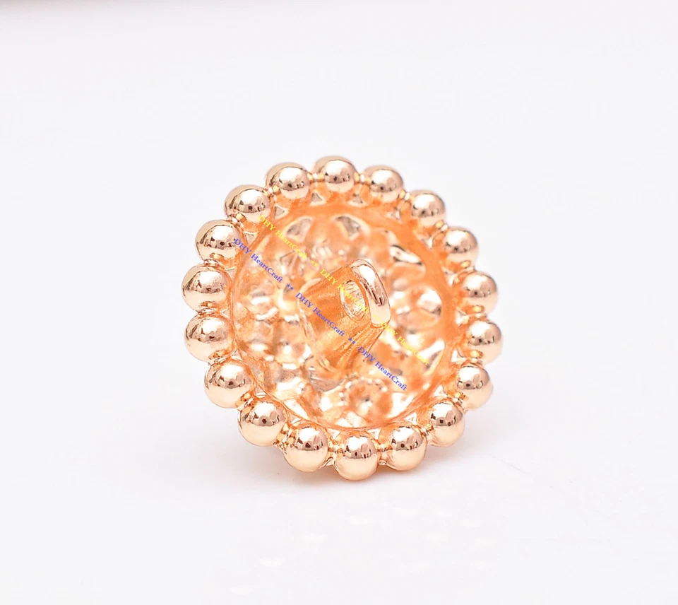 10pcs Flower Metal Gold Shank Sewing Buttons Concho DIY Sewing Clothes Coat Jean - Image 2 of 4