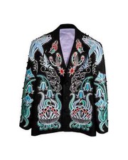 Men s 2Pc Customised Black Suit Ocean Theme Embroidered Western Cocktail outfit