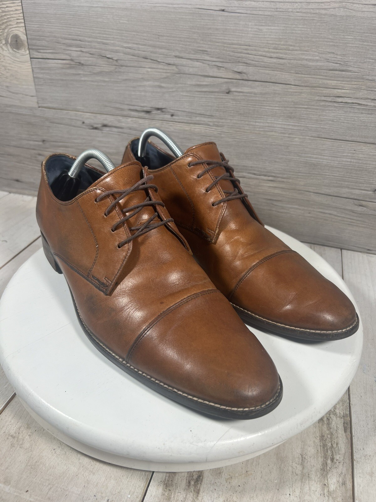 SAOLA Scarpe Oxford Cole Haan da uomo Lenox Hill taglia 12M punta a cappuccio stringate marrone C11632