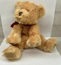 Russ Berrie “Giles” Teddy Bear 8" Plush Stuffed Animal, With Red Bow Easter