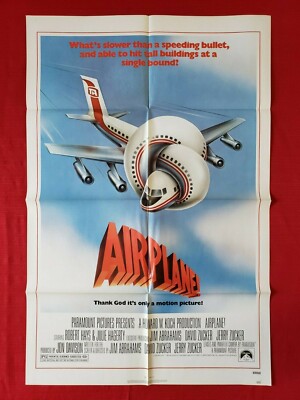AIRPLANE! 1980 ORIGINAL MOVIE POSTER 1SH ROBERT HAYS JULIE HAGERTY COMEDY  NM-M