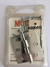 2 Cerniere per mobili cerniera spina a levare in ferro nichelato mm 40x40