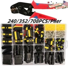708Pcs Car Automotive Waterproof Electrical Wire Connector Plug 1-6 Pin / Plier