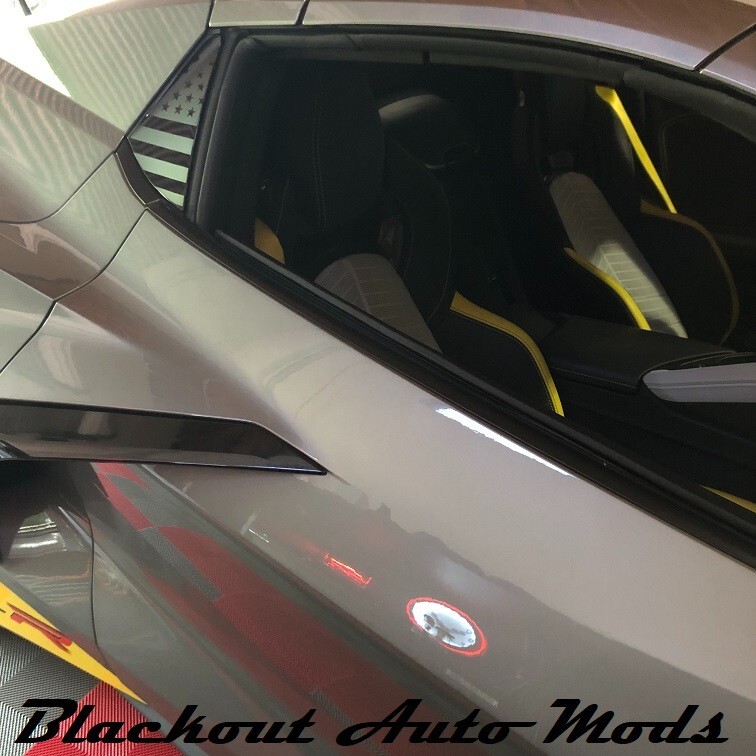 2020-2027 C8 Corvette Convertible American Flag Side Window Decal Matte ...