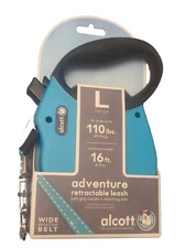 Alcott Retractable Leash Up To 110 Pounds Large Dog Leashes Wide Reflective Belt