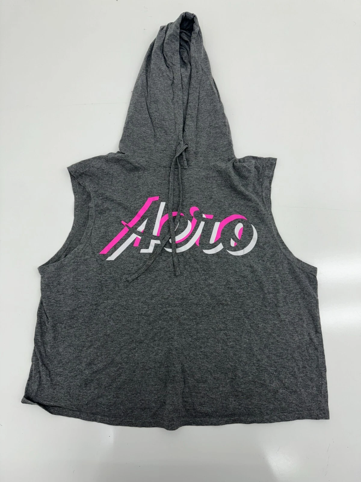 Aero Sport Womens Grey Sleeveless Hooded Tank Size Large