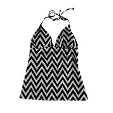 Old Navy XS NWT Black White Tankini Top Swimsuit Wear Suit Lined NEW Chevron