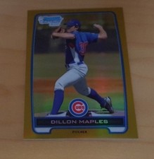 2012 Bowman BCP75 Dillon Maples Gold Chrome Refractor #41/50 Chicago Cubs
