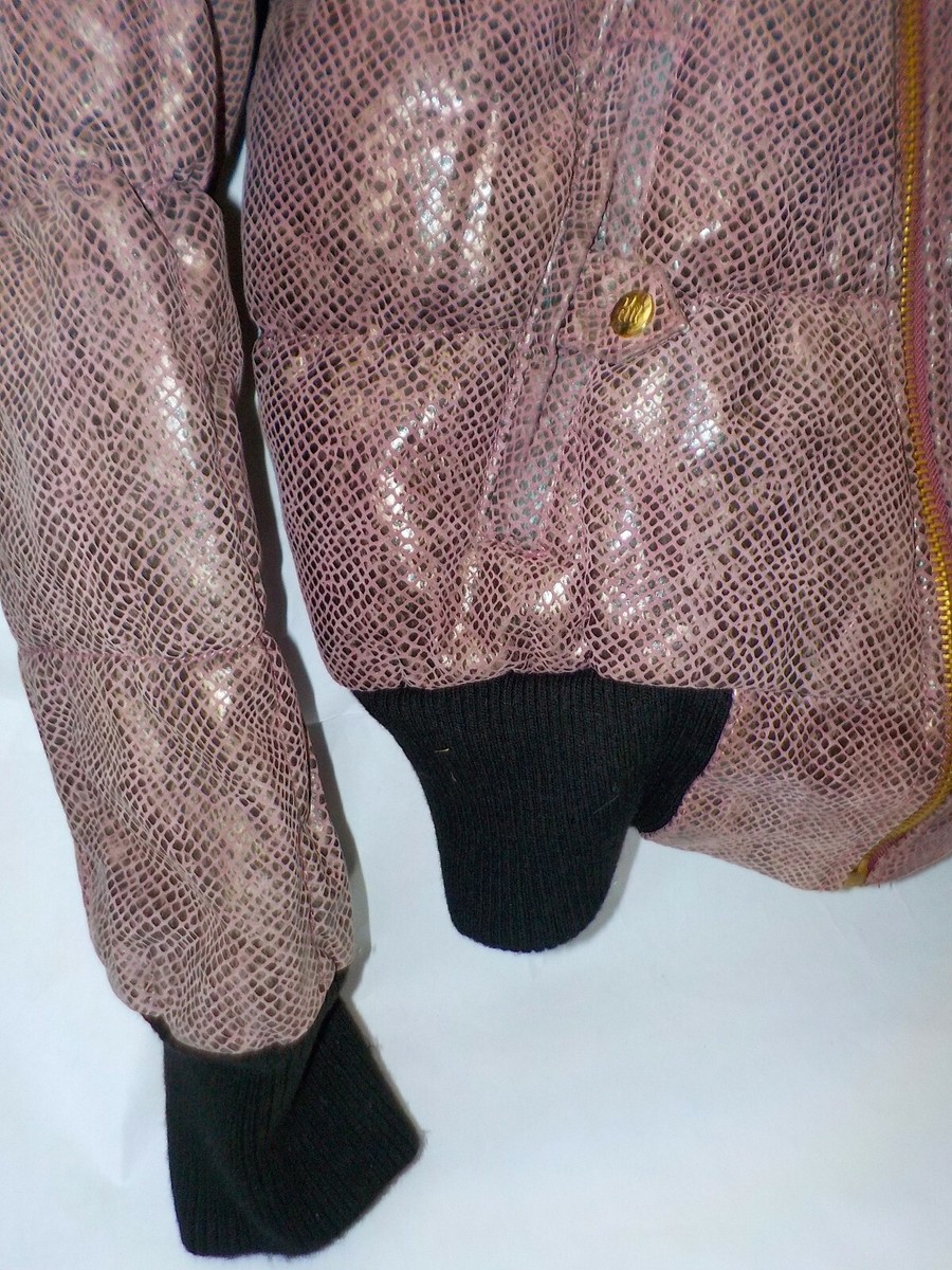 Veste Bomber En Cuir Rocawear Violette - Taille M, Duvet/plumes, Occasion Très Bon état