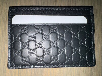 ポーチ GUCCI Card Decks & Leather Pouch NEW Authentic Gucci Navy Microguccissima Embossed Leather