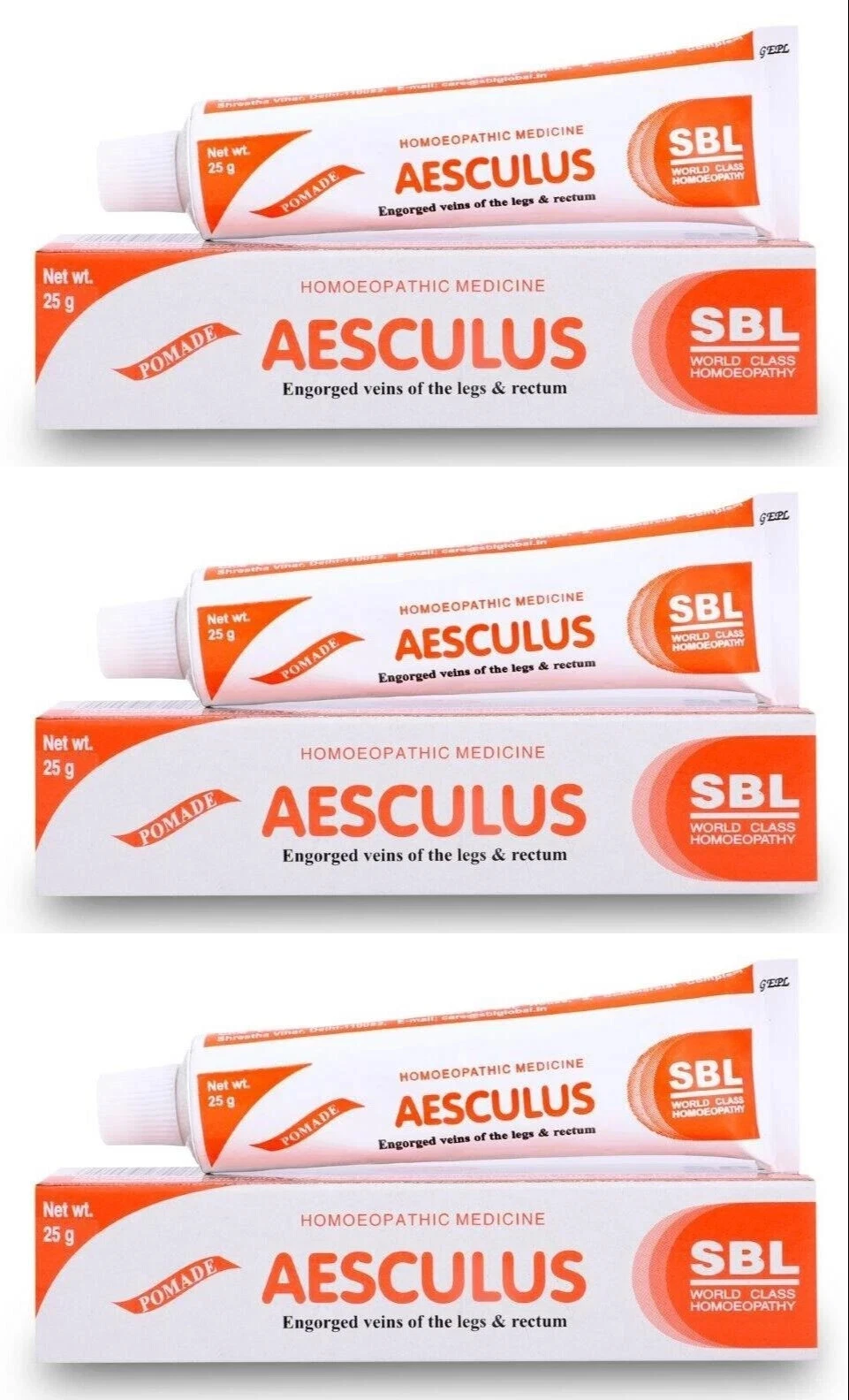 3 x SBL AESCULUS Ointment 25g Cream Homeopathic Piles Wellness