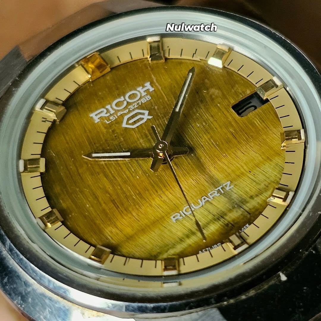 Tiger Eye RICOH Watch Dial Riquartz Rare Vintage Old Men Stock New 