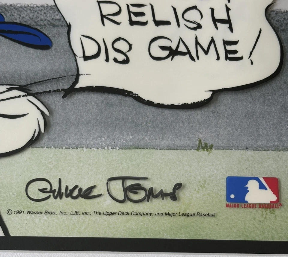 Chuck Jones Signed Bugs Bunny Dodgers Animation #80/100 Warner B MLB UD COA 1991 - Image 2 of 4