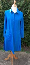 Cos Cotton Long Sleeve ShirtDress Size 38EU 10UK Blue Charity Sale