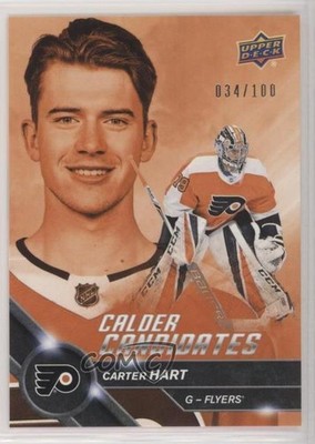 2018 MVP Pack Wars Calder Candidates Achievements /100 Carter Hart Rookie RC z3c
