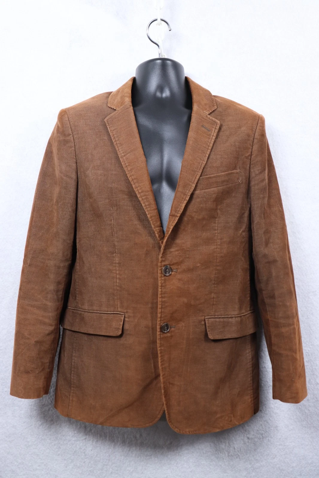 PRONTO UOMO BLUE Men Small Brown Corduroy Blazer Sport Coat Jacket Elbow Patches