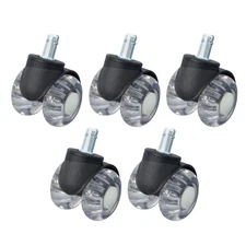 5 Pack 2 Inch Heavy Duty Office Chair Caster Rubber with 360° Swivel Wheels