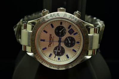 Triumph Motorcycle Men's Wristwatch 3007-66 Panda Dial 100M