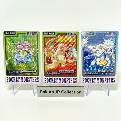 Venusaur Charizard Blastoise Prism No. 003 006 009 Bandai Pokemon